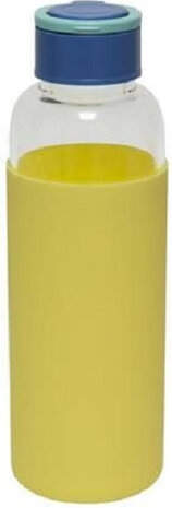 waterfles Eco Friendly 6,5 x 20,5 cm 480 ml glas geel