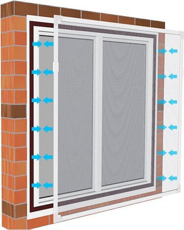 magnetisch raamhor 130 x 150 cm polyester wit