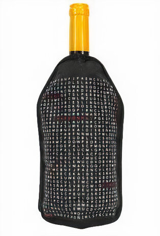wijnkoeler kruiswoord 23 x 16 cm polyester zwart