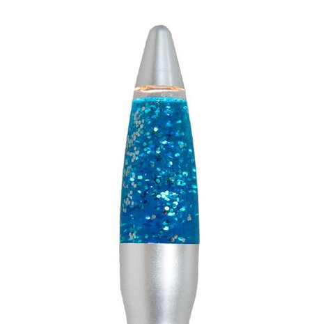 nachtlamp glitter 5 x 20 cm aluminium blauw