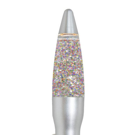 nachtlamp glitter 5 x 20 cm aluminium transparant