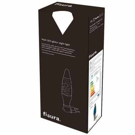 nachtlamp glitter 5 x 20 cm aluminium transparant