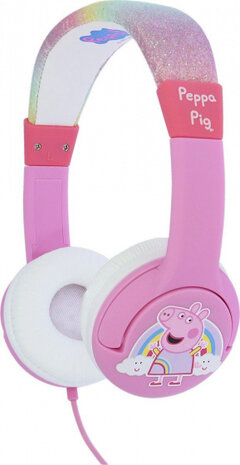 koptelefoon Peppa Pig meisjes 3,5 mm roze/wit