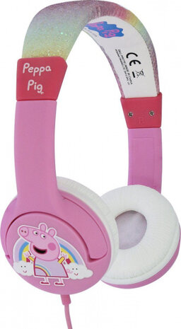koptelefoon Peppa Pig meisjes 3,5 mm roze/wit