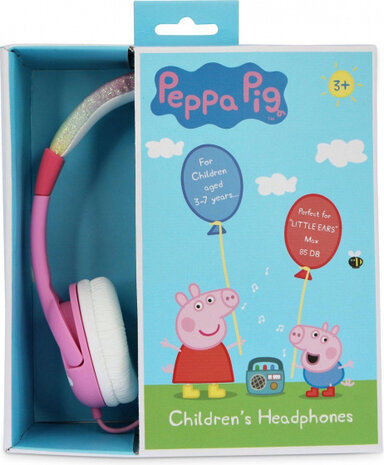koptelefoon Peppa Pig meisjes 3,5 mm roze/wit