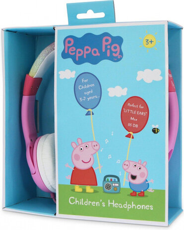 koptelefoon Peppa Pig meisjes 3,5 mm roze/wit