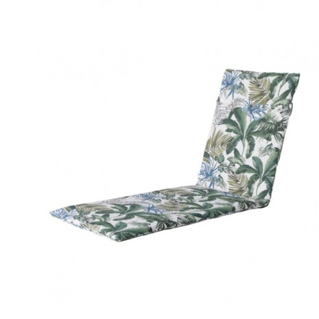 ligbedkussen bladeren 190 x 60 x 7 cm katoen groen/wit