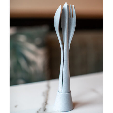 bestekset Tulip 22,5 cm thermoplast grijs 4-delig