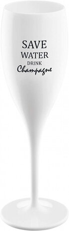 champagneglas No. 1 Save Water 80 ml polycarbonaat wit
