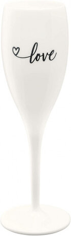 champagneglas No. 1 Love 80 ml polycarbonaat wit