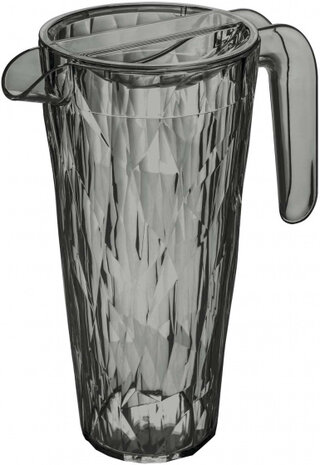 waterkan Club 1,5 liter glas transparant/grijs