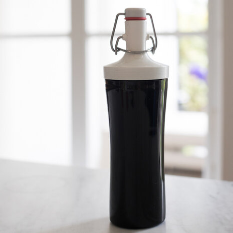 drinkfles Plopp To Go 425 ml zwart/wit