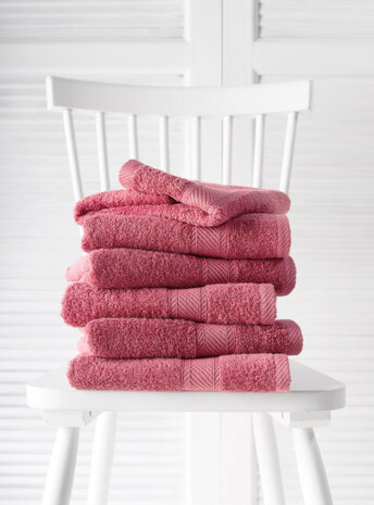 gastendoekje H&eacute;l&egrave;ne katoen roze 6 stuks