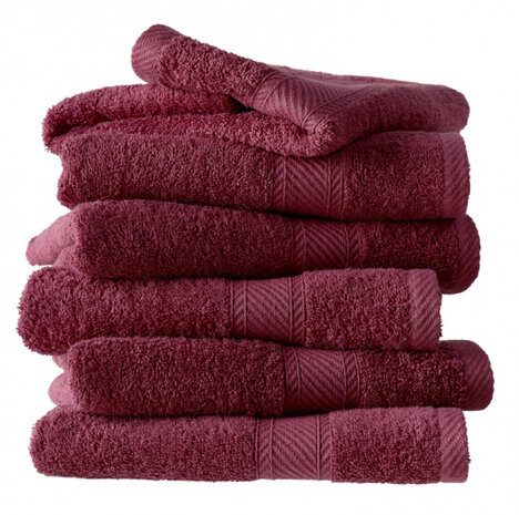 gastendoekje H&eacute;l&egrave;ne katoen bordeaux 6 stuks