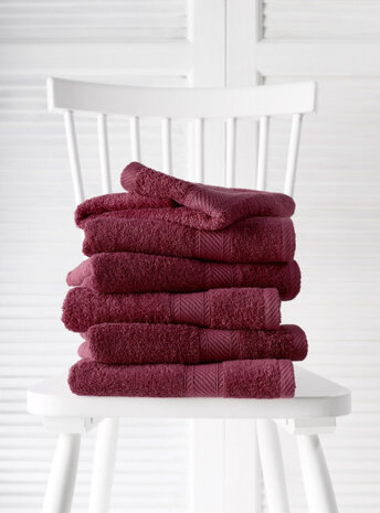 gastendoekje H&eacute;l&egrave;ne katoen bordeaux 6 stuks