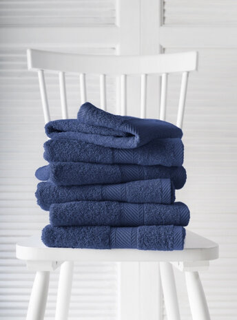 gastendoekje H&eacute;l&egrave;ne marineblauw 6 stuks