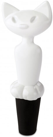 flessenstop Miaou 10,7 x 7,3 cm wit