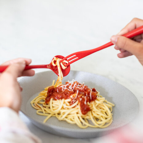 bestekset Napoli 21 cm rood 2-delig