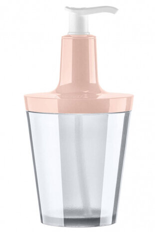 zeepdispenser Flow organisch 250 ml roze/transparant