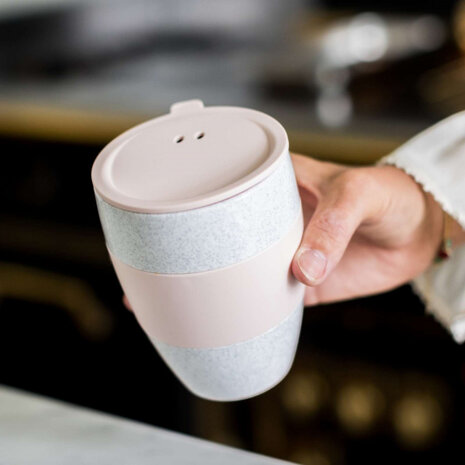 thermosbeker Aroma To Go 2.0 400 ml wit/roze