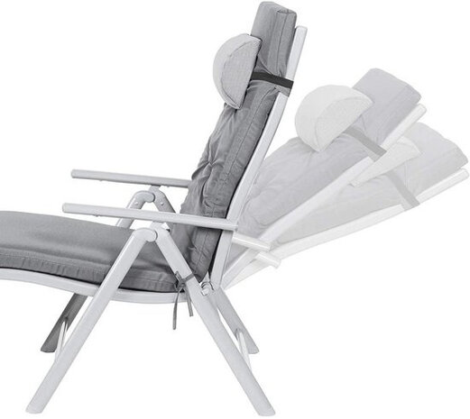 loungestoel 183 x 60 cm aluminium grijs