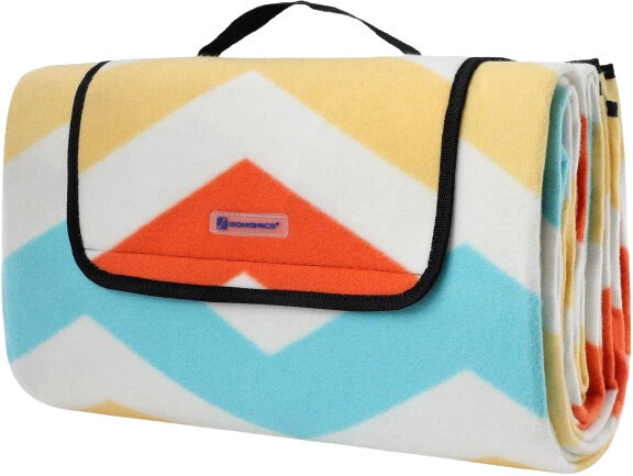 picknickkleed Wave fleece 2 meter blauw/geel/oranje