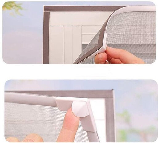 raamhor magnetisch 1 x 1,20 meter polyester wit 9-delig