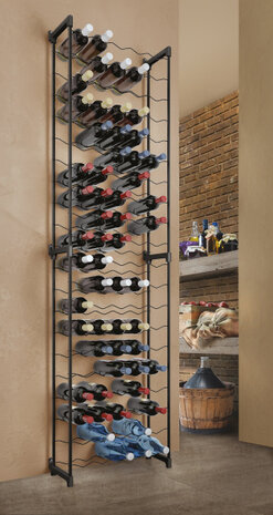 wijnrek Barbera unisex 50 x 26 x 108 cm zwart
