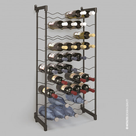 wijnrek Barbera unisex 50 x 26 x 108 cm zwart