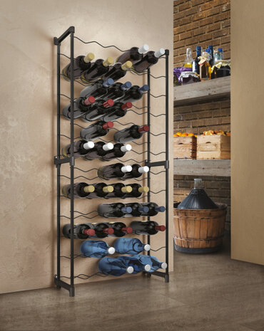 wijnrek Chianti unisex 50 x 27 x 61 cm zwart