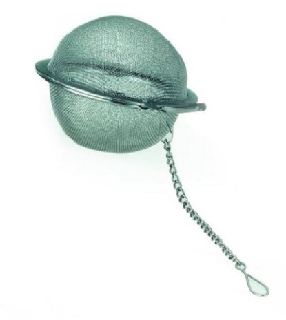 thee/kruidenzeef Rondo 15 x 6 cm edelstaal zilver