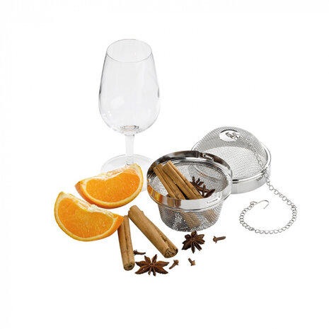 thee- en kruidenzeef Aromi 9 cm RVS zilver