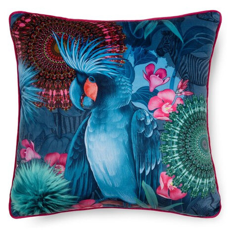 sierkussen Ofelia 48 x 48 cm polyester blauw