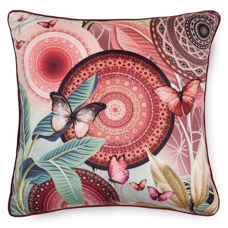 sierkussen Jimena 48 x 48 cm polyester roze