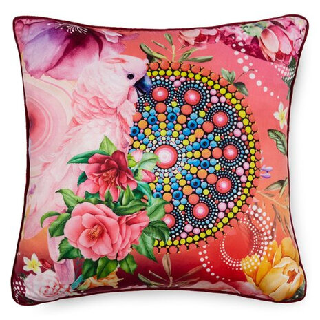 sierkussen Nevine 48 x 48 cm polyester roze