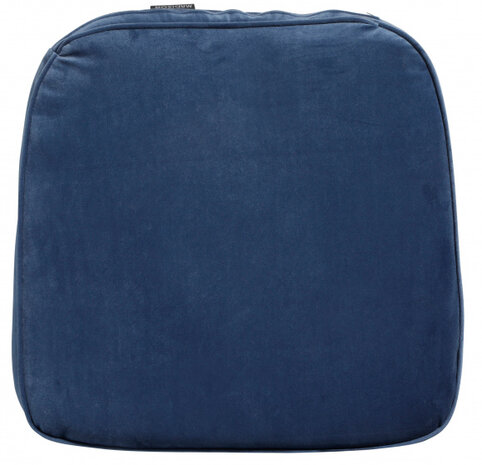 zitkussen Velvet 48 x 46 x 5 cm cm katoen blauw