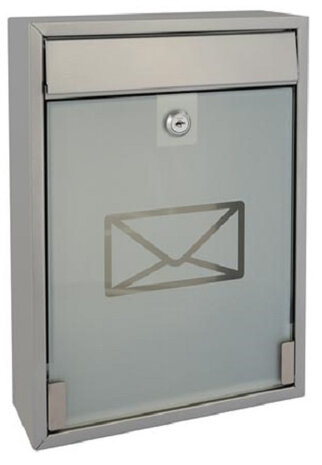 brievenbus Milaan 26 x 36 cm RVS zilver