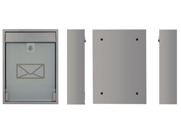 brievenbus Milaan 26 x 36 cm RVS zilver