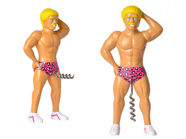 kurkentrekker Beach Boy 8 x 4 x 20 cm beige/roze/geel