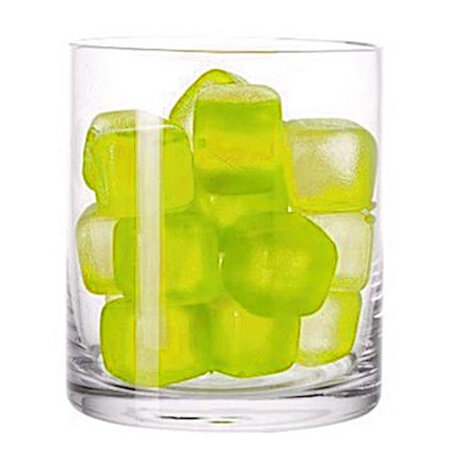 ijsblokjes Fresco 3 x 3 cm siliconen geel 18 stuks