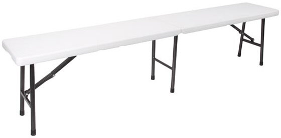 vouwbank 183 x 28 x 43 cm polyethyleen/staal wit