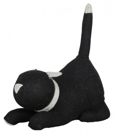 deurstopper Kat 26,4 x 30,5&nbsp;cm vilt zwart/wit