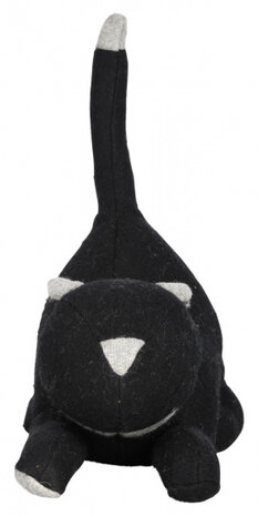 deurstopper Kat 26,4 x 30,5&nbsp;cm vilt zwart/wit