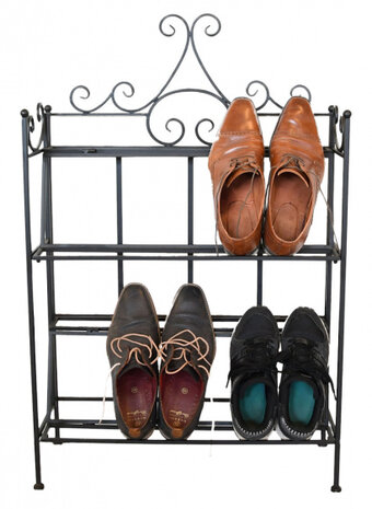 shoenenrek inklapbaar 60 x&nbsp;24,7 cm staal zwart