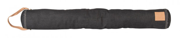 tochtkussen 10,5 x 80,5 cm denim zwart/cognac