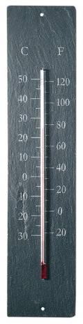 buitenthermometer 10 x 45 cm leisteen grijs