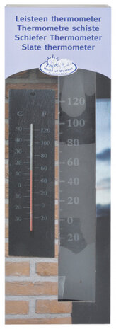 buitenthermometer 10 x 45 cm leisteen grijs