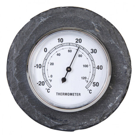 buitenthermometer 4 x 10 cm leisteen grijs