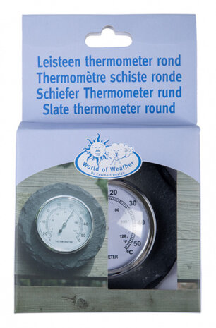 buitenthermometer 4 x 10 cm leisteen grijs