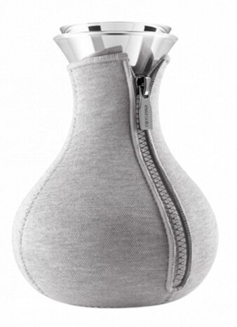 theemaker 1 liter glas/RVS/neopreen transparant/grijs